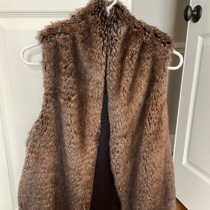 Brown fur vest size small